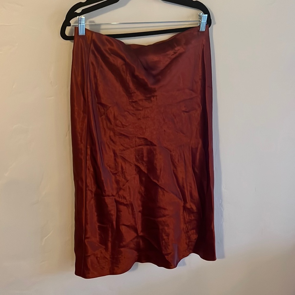 vince satin midi skirt